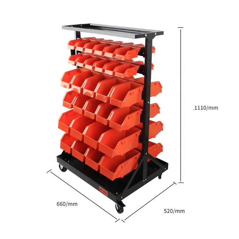 warehouse movable storage bin shelf for auto parts with plastic box