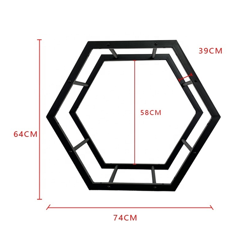 modern Combined hexagonal Car Wheel Rims Tire Display Rack metal rim stand