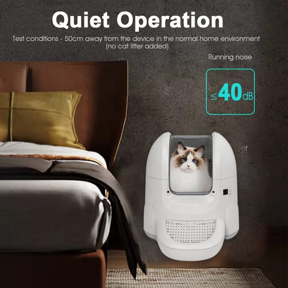 Large Space Smart Splash-proof Fully automatic Robot Self-cleaning Cat Litter Box Toilet With APP Remote Control