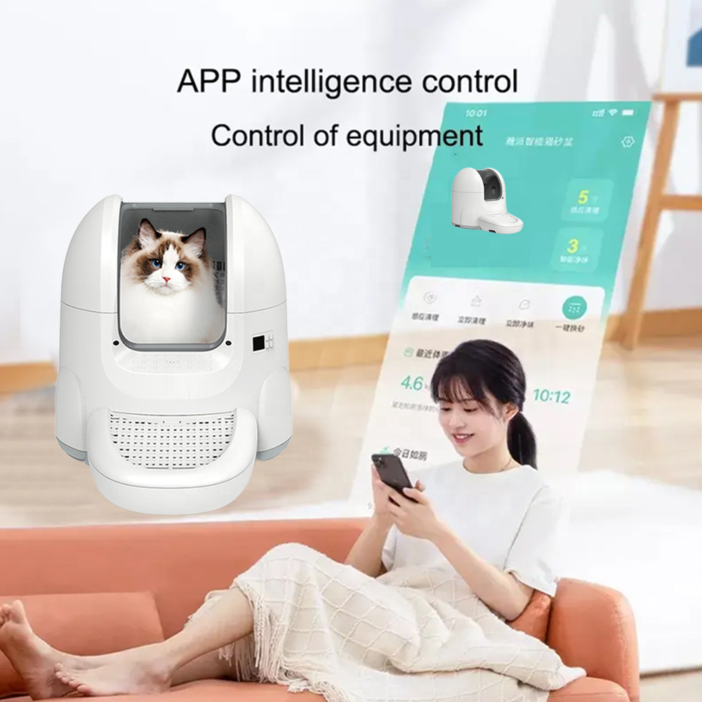 Large Space Smart Splash-proof Fully automatic Robot Self-cleaning Cat Litter Box Toilet With APP Remote Control