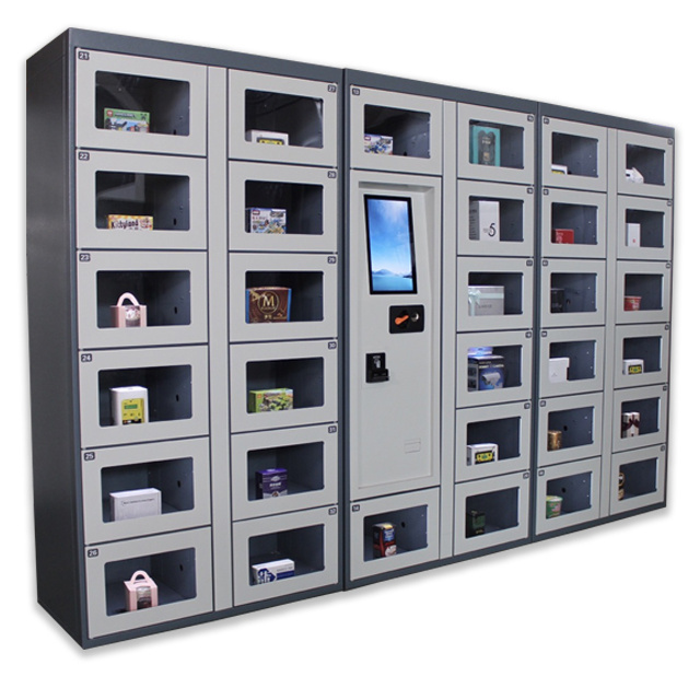 Factory Sales Self-Service Intelligent Smart Water Locker Cabinet Digital Vending Machine with Transparent  Locker