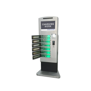 Outdoor battery charger coin operated solar mobile phone charging station with 6-bay doors APC-06B