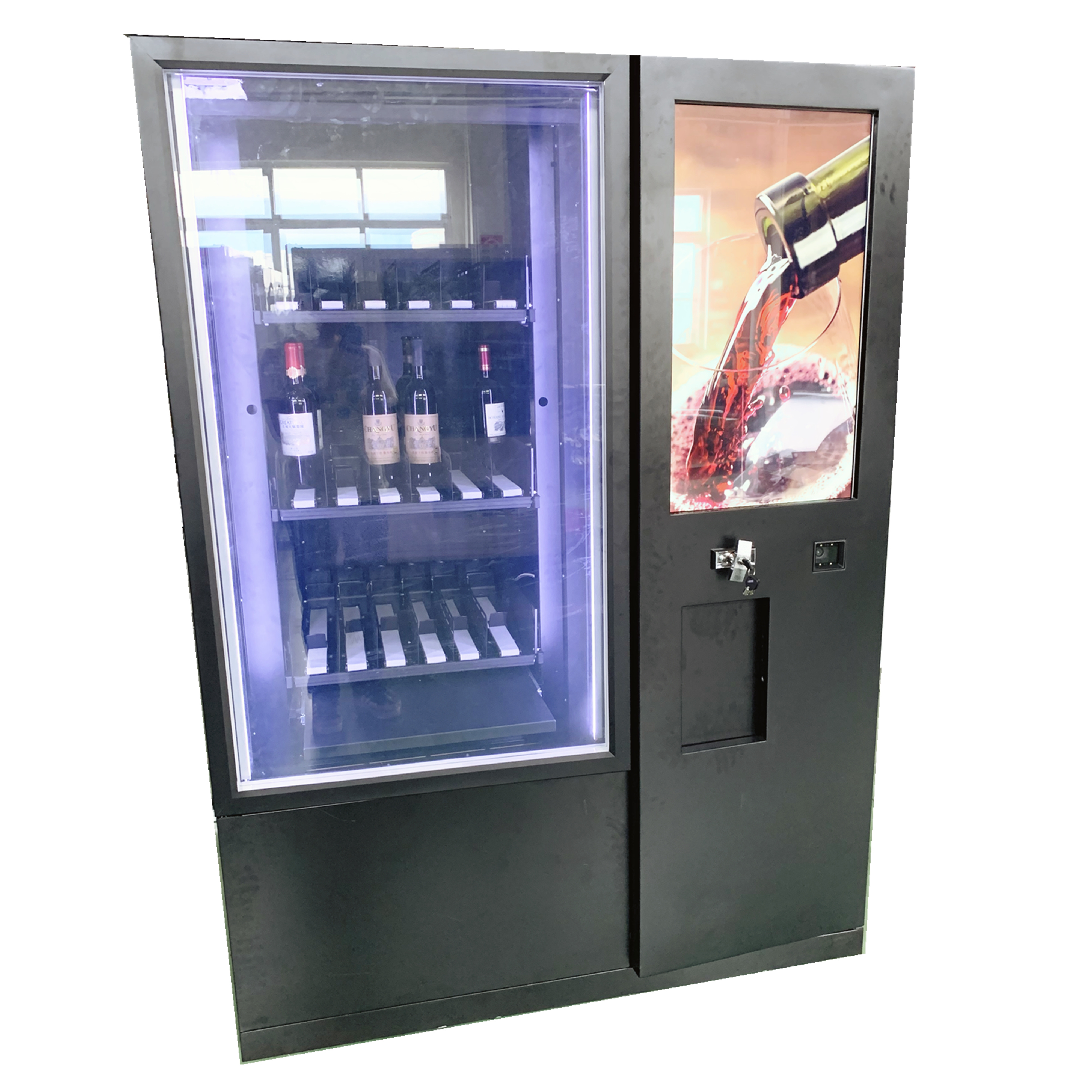 Winnsen Custom Design Advertising LCD Screen Milk Smoothie Wine Vending Machines Machine