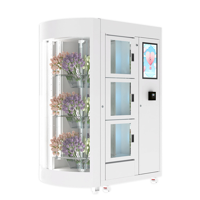 China Factory Custom Sweet Latest Fresh Cutting Flower Vending Automatic Bouquet Vending Machine In The World