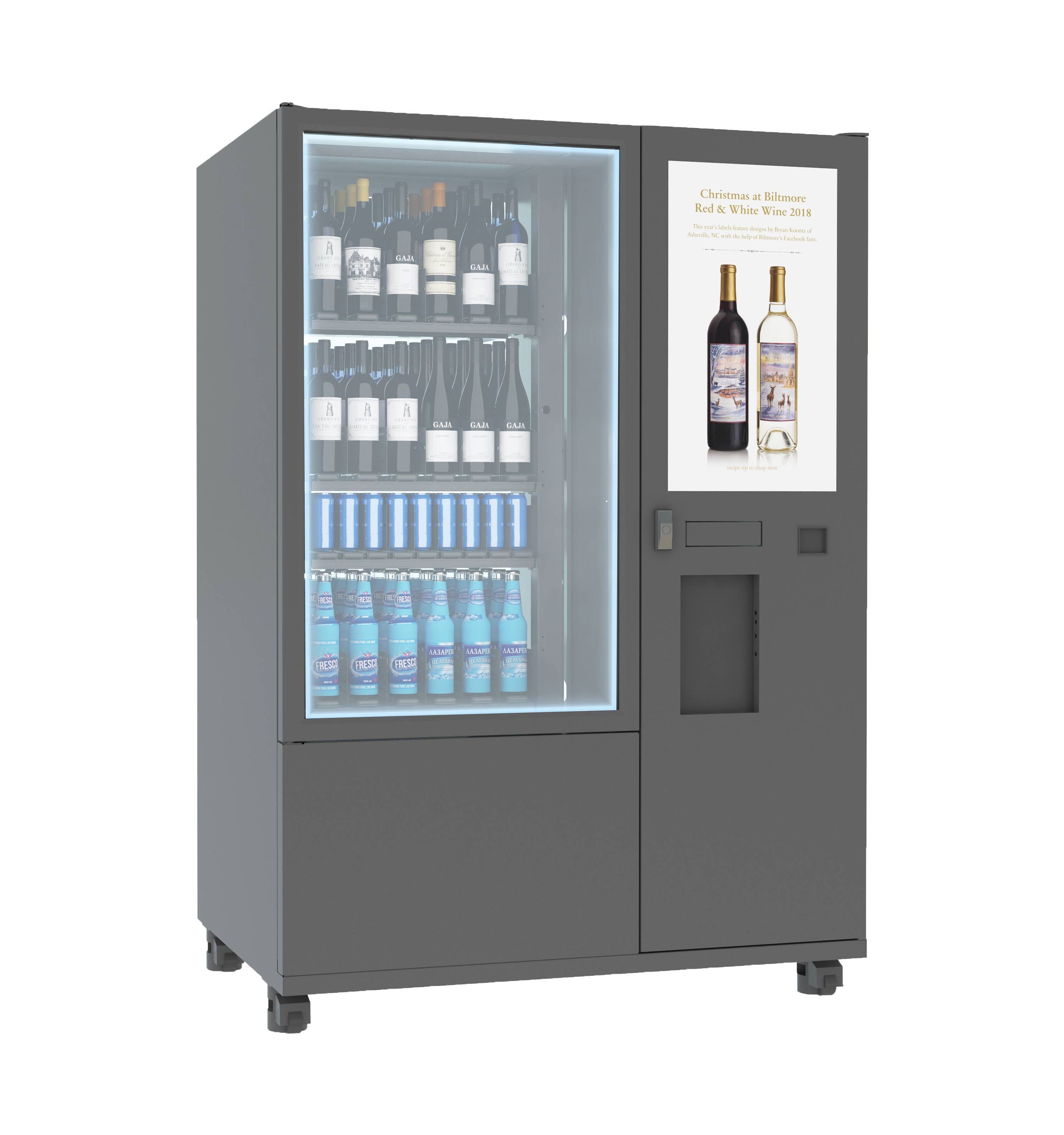 Age Identification Multi Language Beer Alcohol Wine Vending Machine Champagne Bottle Vending Machine