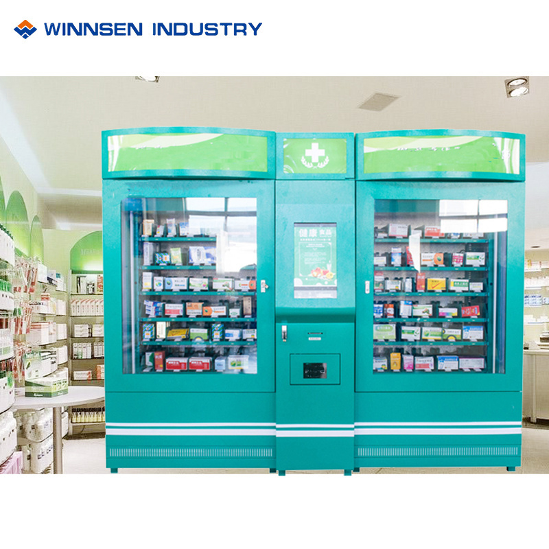 Remote Management System Mini Hospital Shop Supermarket Pharmacy Big Vending Machine with Advertising Display