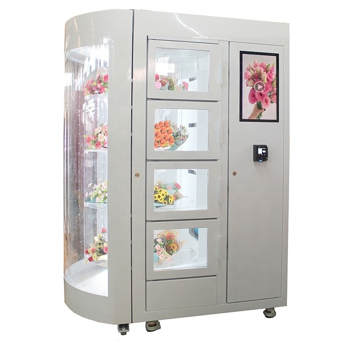 China Factory Custom Sweet Latest Fresh Cutting Flower Vending Automatic Bouquet Vending Machine In The World