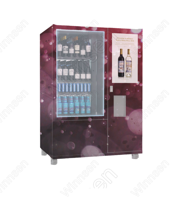 Smart age verification lift system refrigerator vending machine Beer Red Wine Vending machine with elevator for alcohol