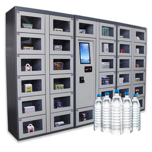 Factory Sales Self-Service Intelligent Smart Water Locker Cabinet Digital Vending Machine with Transparent  Locker