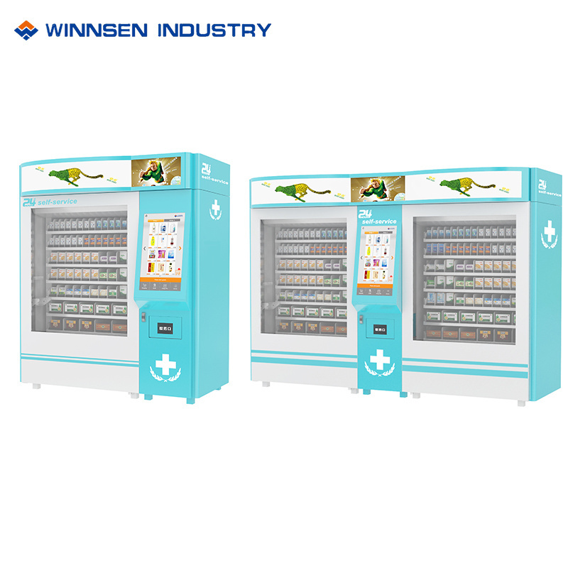 Remote Management System Mini Hospital Shop Supermarket Pharmacy Big Vending Machine with Advertising Display