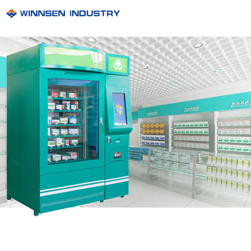 Remote Management System Mini Hospital Shop Supermarket Pharmacy Big Vending Machine with Advertising Display