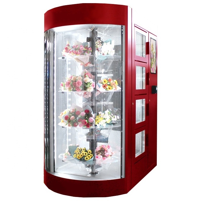 China Factory Custom Sweet Latest Fresh Cutting Flower Vending Automatic Bouquet Vending Machine In The World