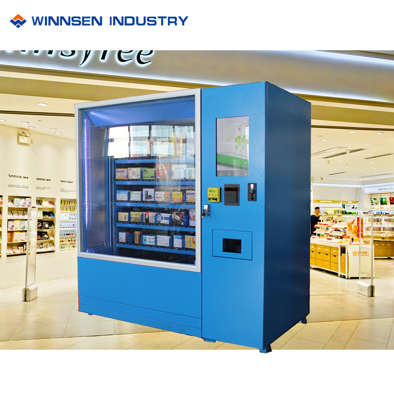 Remote Management System Mini Hospital Shop Supermarket Pharmacy Big Vending Machine with Advertising Display