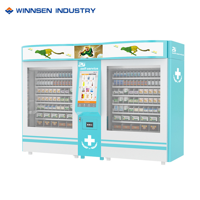 Double Cabinet Medical Pharmacy Vending Machine with Cooling System