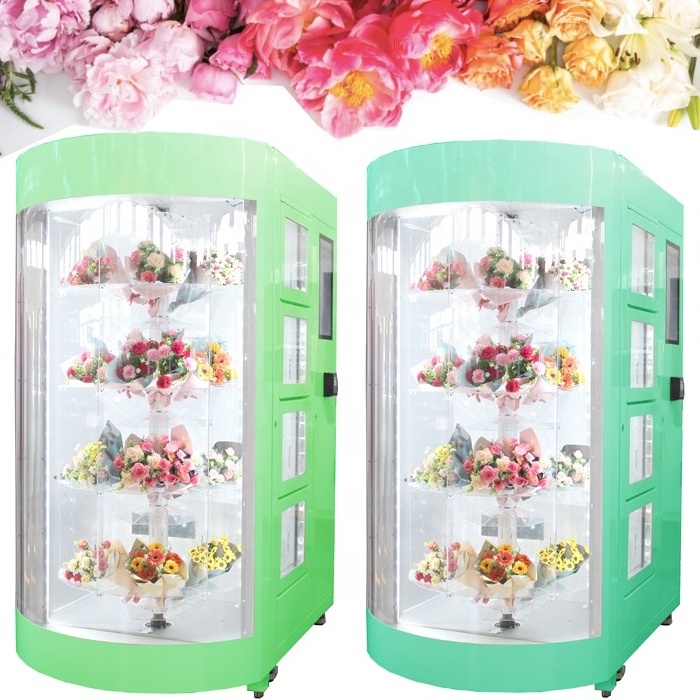 China Factory Custom Sweet Latest Fresh Cutting Flower Vending Automatic Bouquet Vending Machine In The World