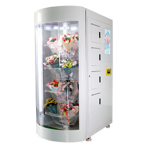 High-end Automatic Outdoor Flower Vending Machine for Selling Bouquets with Transparent Shelf Display Large Window