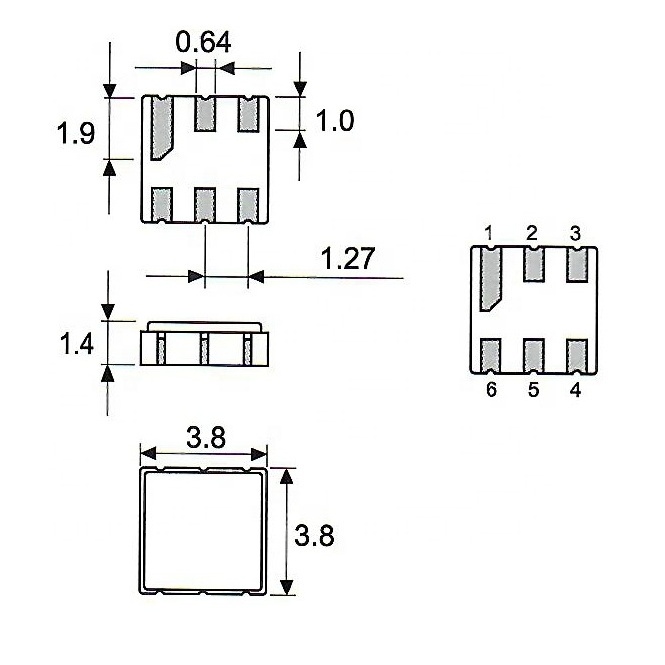 WINNSKY 315MHz 3838 6PINs SAW Quartz Resonator for RF receiver/Remote-Original Factory with Fast Shipment and Stable Supply