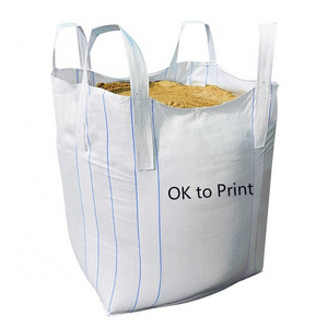 25kg 50kg 100kg 1000kg large pp woven sand bag 1 ton woven polypropylene super sacks white big 1.5 ton fibc sling jumbo bag