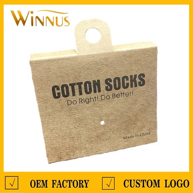 custom logo printing eco friendly cardboard price swing ticket folded sock hangtag paper hang tag for socks