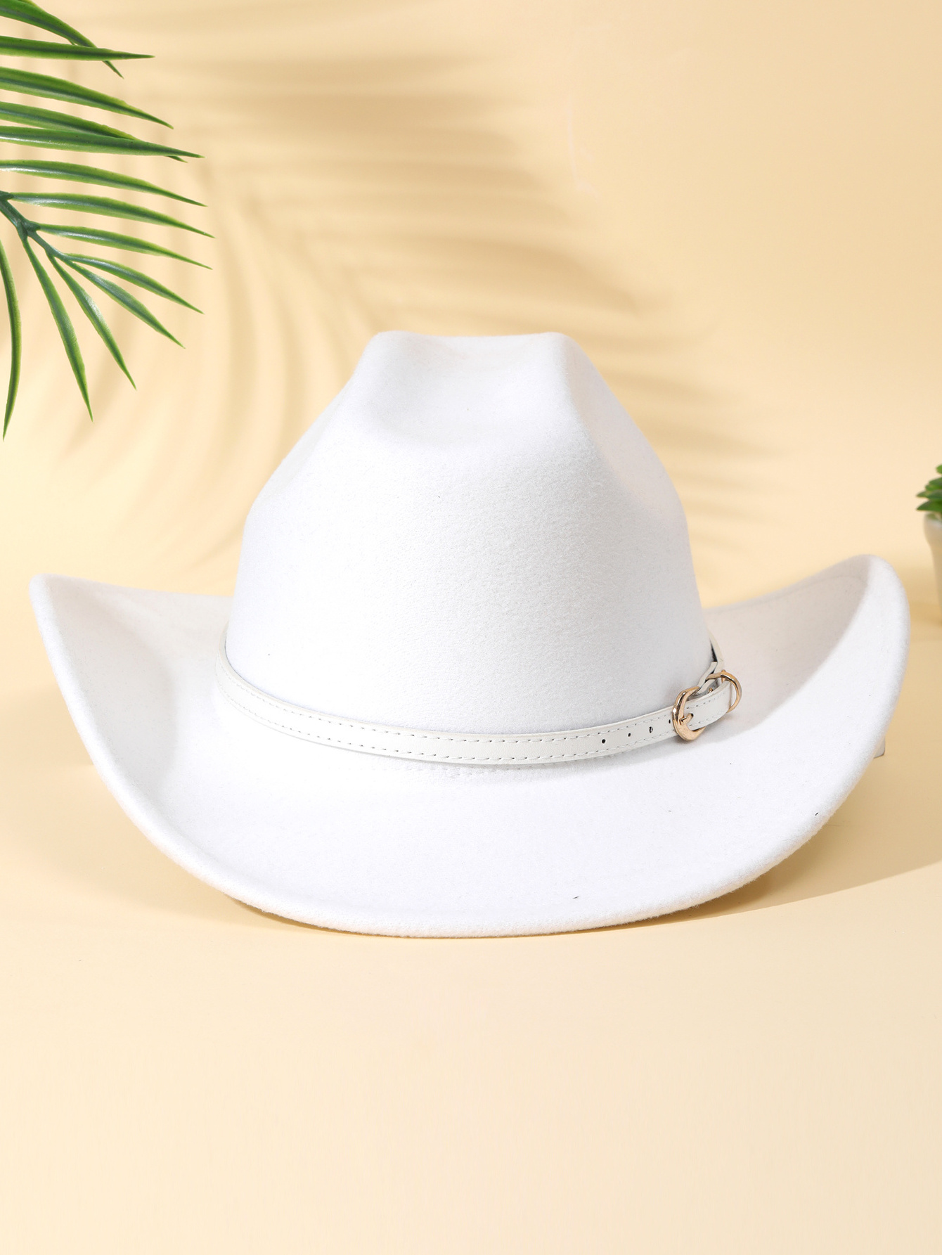 2024 Fashion Cowboy Hat Men And Women Belt Design New Style Plain Felt Hat Cowgirl Hat Outdoor Party Cap