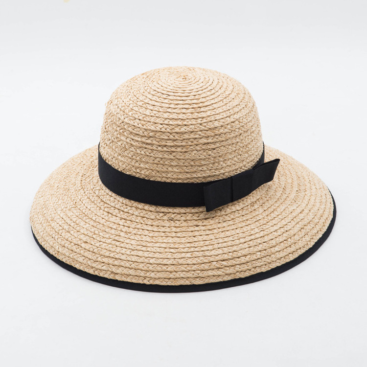 Wholesale Summer Outdoor Straw Hats Ladies Large Brim Lampshade Hats Fashion Raffia  Wedding Church Hats