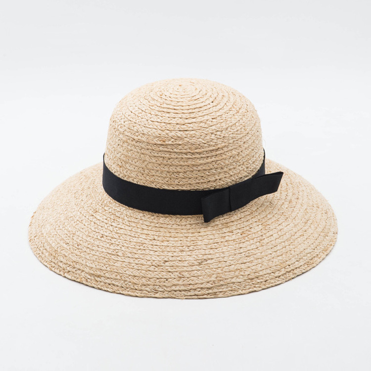 Wholesale Summer Outdoor Straw Hats Ladies Large Brim Lampshade Hats Fashion Raffia  Wedding Church Hats