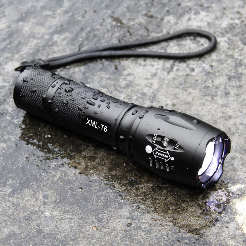 Super Bright 5 Modes Zoom Rechargeable Flashlight LED Torch Light T6 800 Lumen Tactical Flashlight