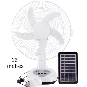 Portable 12 Inch Solar Powered Solar Table Fan Rechargeable Panel Battery USB Light Bulb PV Outdoor Greenhouse Shed Fishing