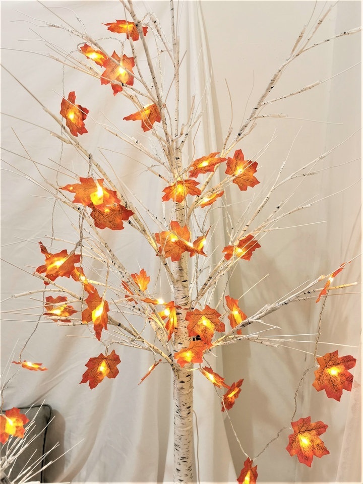 Festival room party wedding holiday table decoration light up simulate artificial maple leaves bonsai branch led tree lights