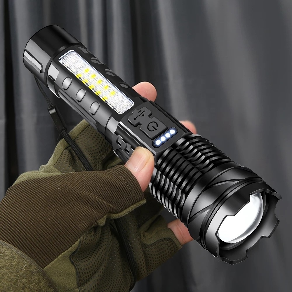 A76 30W LED 800lumen Zoomable Flashlight torch led flashlight 18650battery Rechargeable 1500range Outdoor Camping Hiking Torch