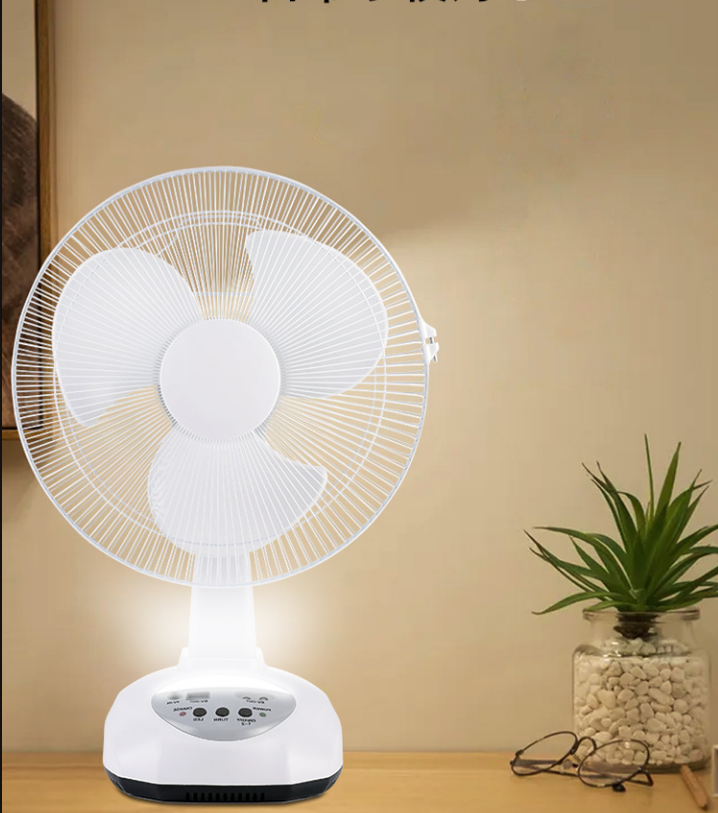 Classic AC DC 6V solar panel rechargeable rechargeable table fan household plastic emergency battery supply fan