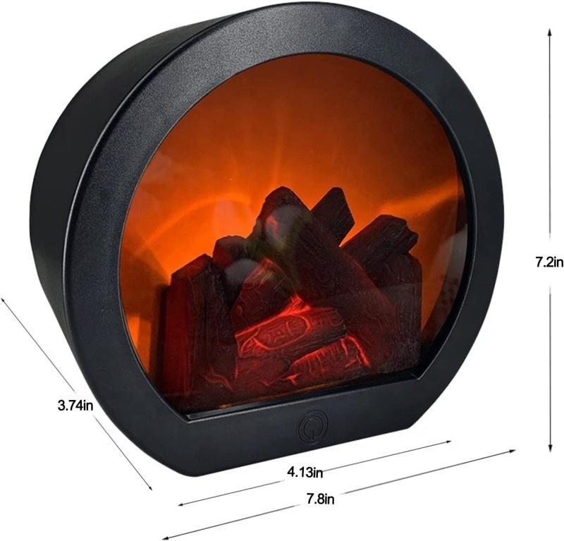 Simulation Flame Fireplace Wind Lamp Smart Touch Switch Simulation Ornaments Wind Lamp Dynamic Vision Decoration Light