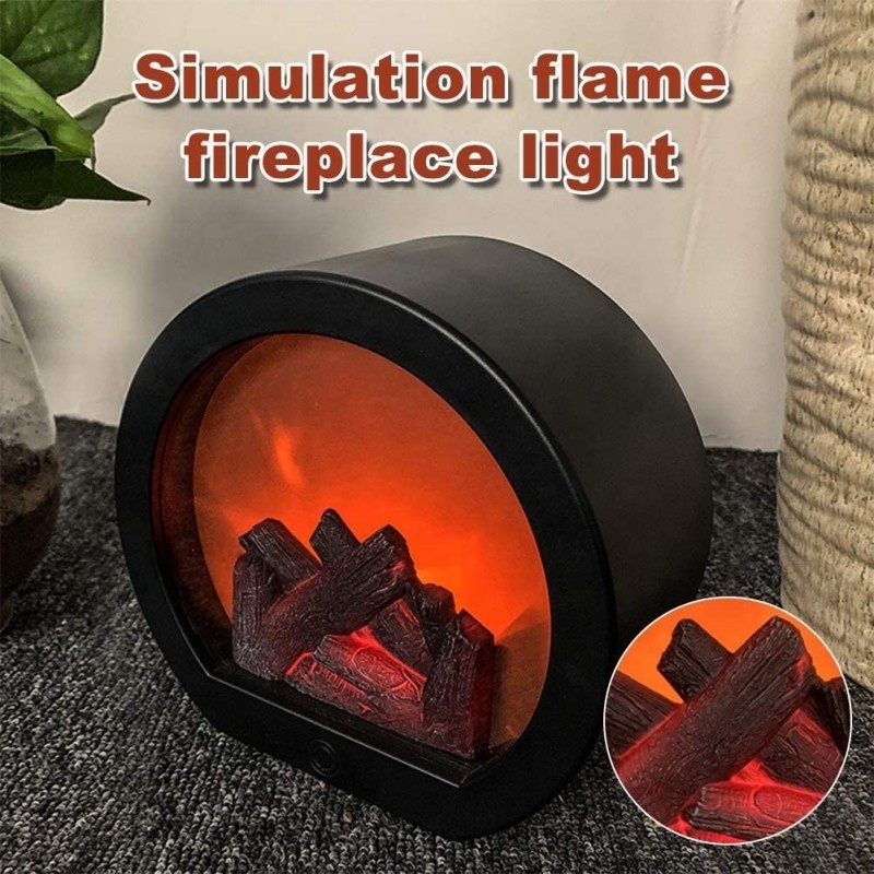 Simulation Flame Fireplace Wind Lamp Smart Touch Switch Simulation Ornaments Wind Lamp Dynamic Vision Decoration Light