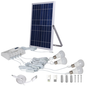 Portable 9V / 12W solar system solar power light with led bulbs for home power