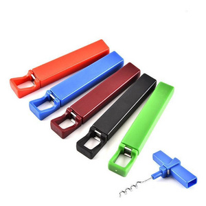 Wholesale Custom Logo Portable Pocket Plastic Beer Bottle Opener High Quality Promotional Traveling Wine Corkscrew Wine Opener