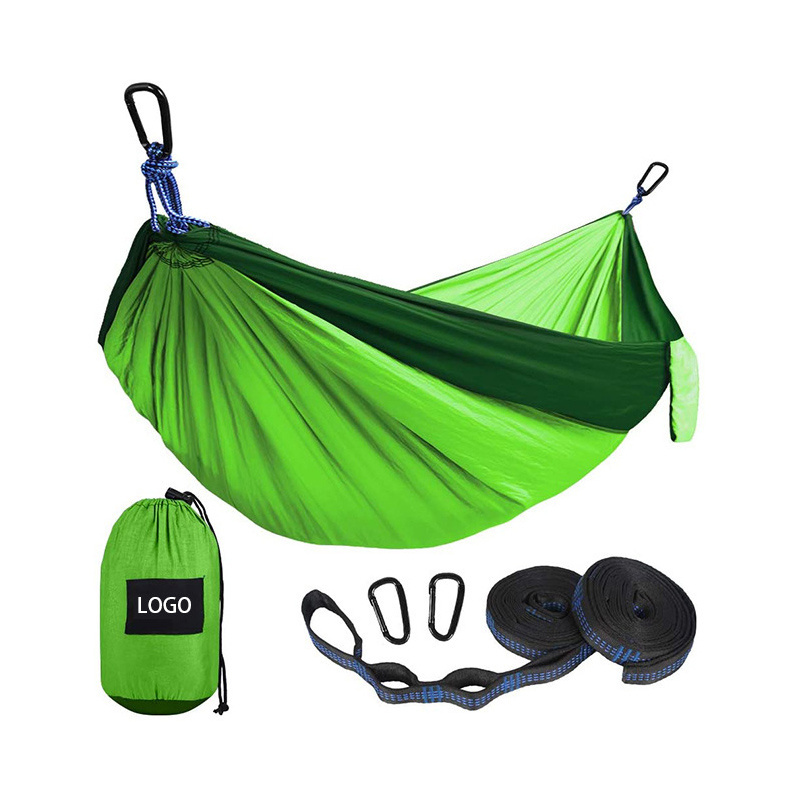 WINPOLAR High Quality Nylon Portable 2 Person Outdoor Parachute Camping Nylon Hammock with Tree Strap