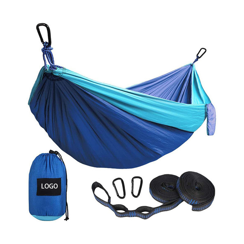 WINPOLAR High Quality Nylon Portable 2 Person Outdoor Parachute Camping Nylon Hammock with Tree Strap