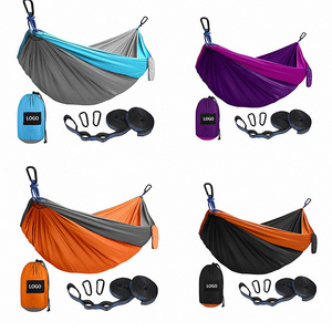 WINPOLAR hot sale Outdoor hammock Portable Folding Nylon Double Camping Hammocks With Tree Straps