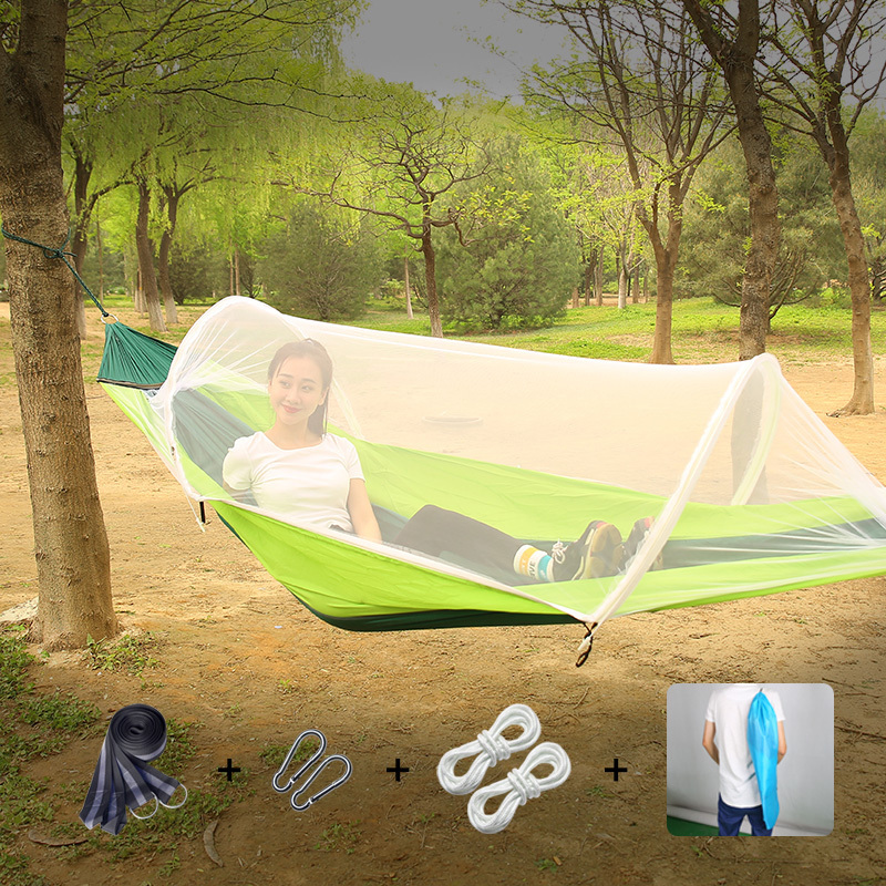 winpolar Anti rollover camping hammock With mosquito net Hammock Outdoors Mosquito Net Hammock