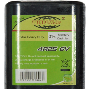 factory zinc carbon battery 6v 4R25 high capacity heavy duty dry battery