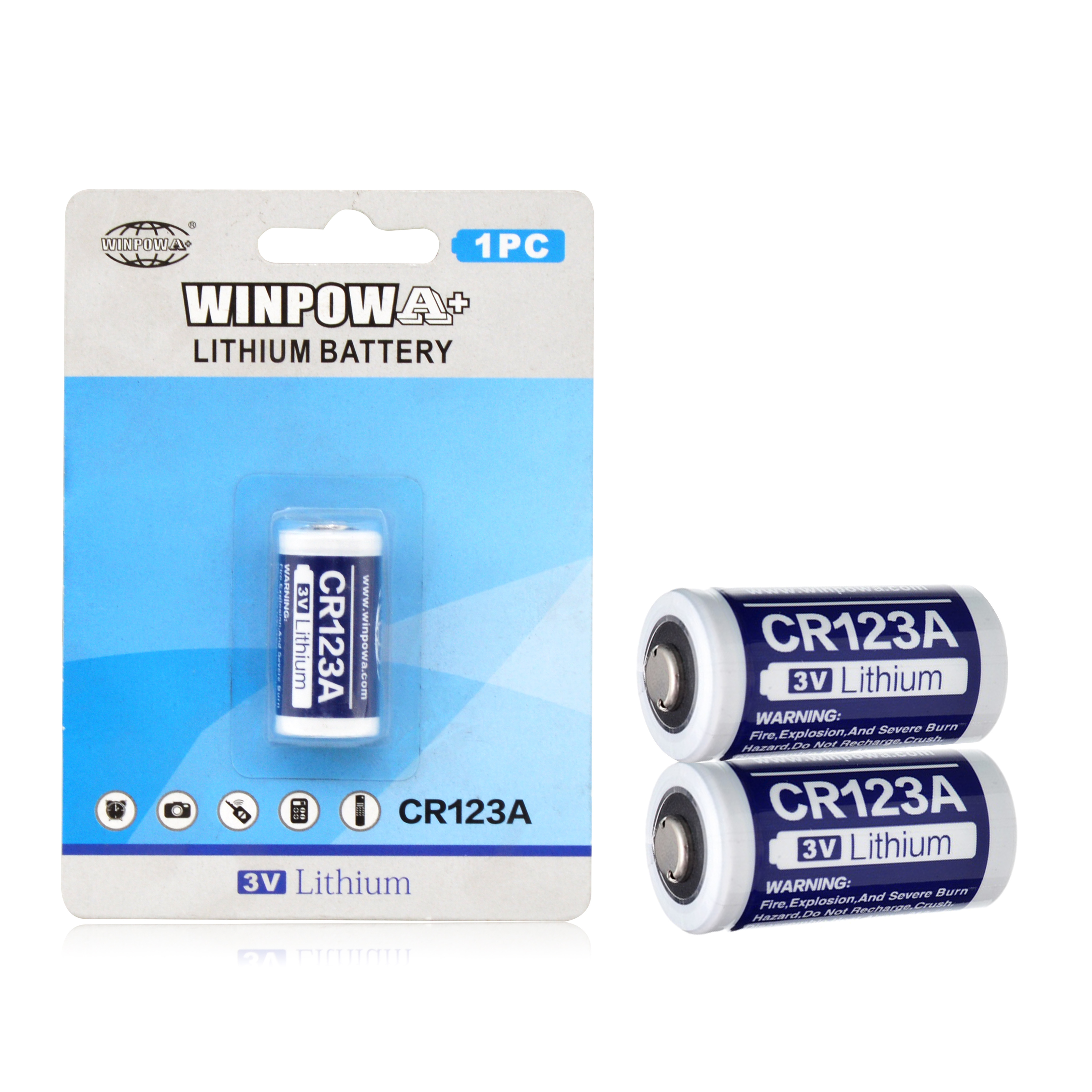 3 Volt Cr 123A  Limno2 Battery Cr123A Cr17345 1500Mah 1700mAh lithium battery