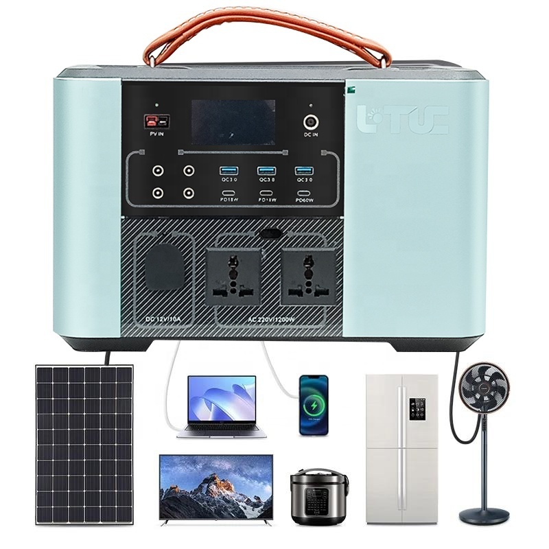 LITUC pure sine wave outdoor 1000w portable energy storage Lithium battery supply power station generators for camping