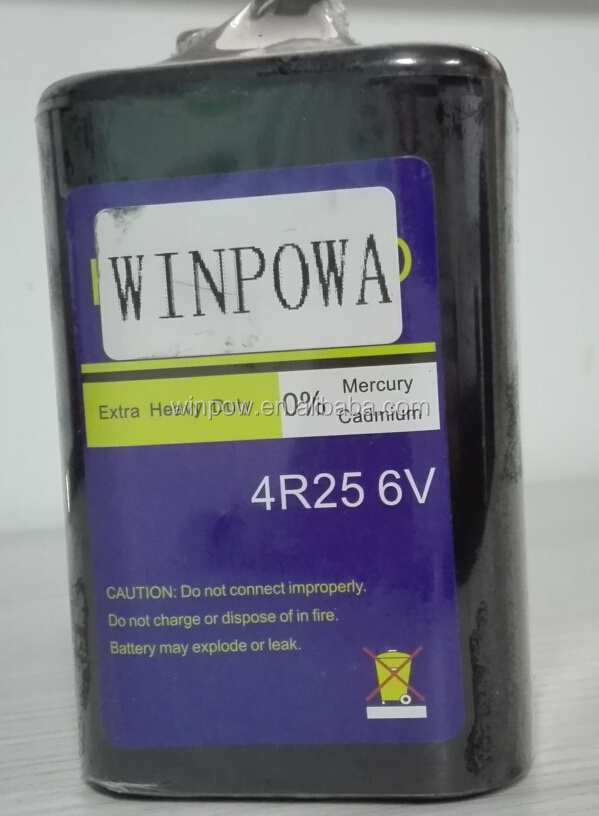 factory zinc carbon battery 6v 4R25 high capacity heavy duty dry battery