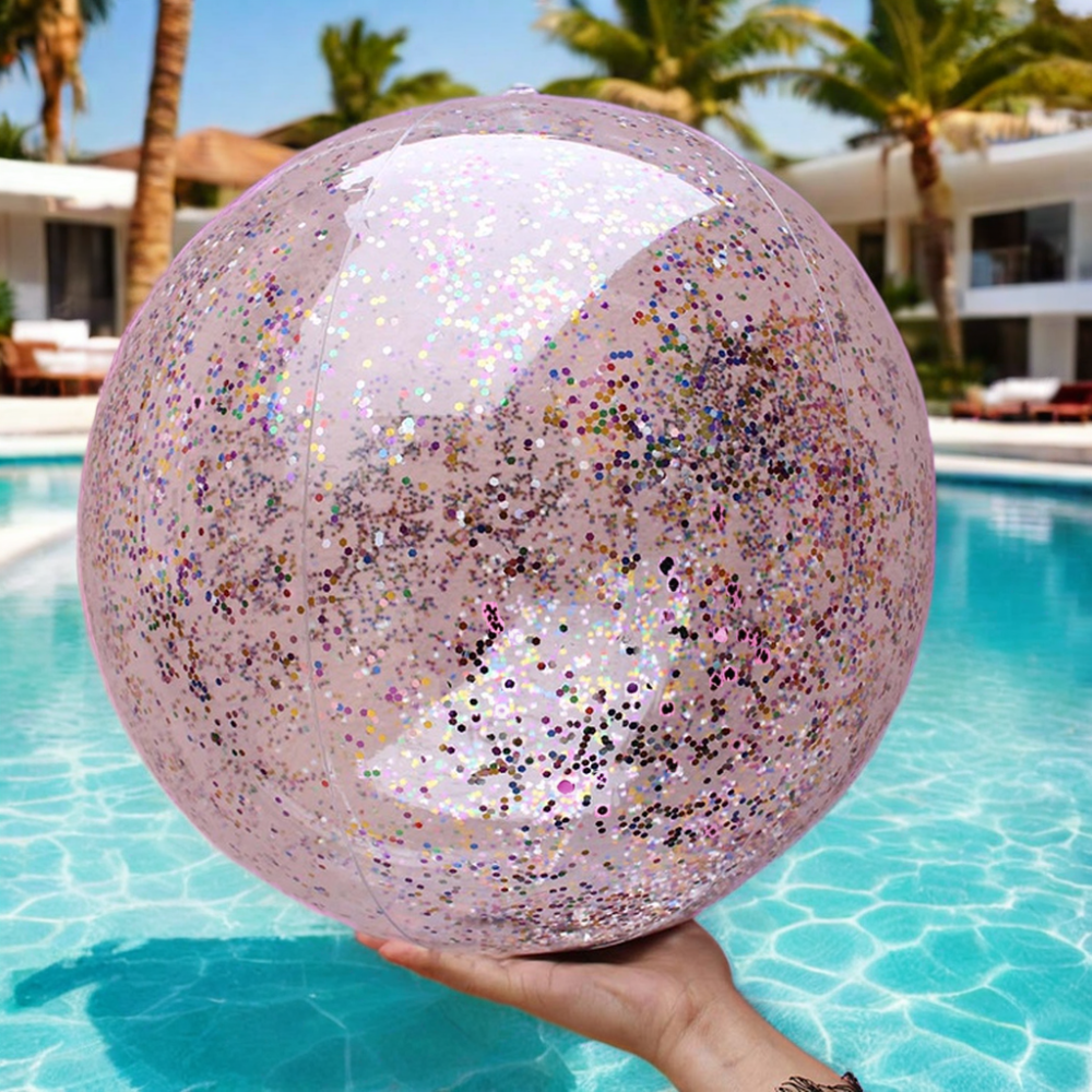 Hot Sale Custom PVC Inflatable Beach Balls for Pool Party round Sports Style Summer Water Toys Glitter Logo Printing Promotions