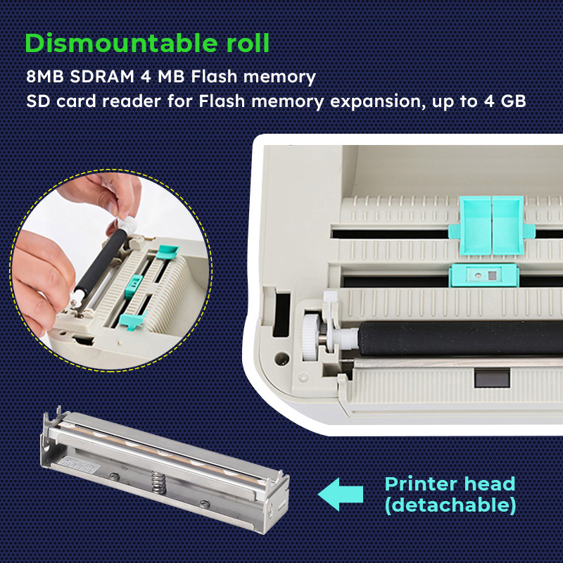 Winpal WP300B Label Barcode Printer Wireless Desktop Thermal Sticker Printer for 4x6 Shipping Label