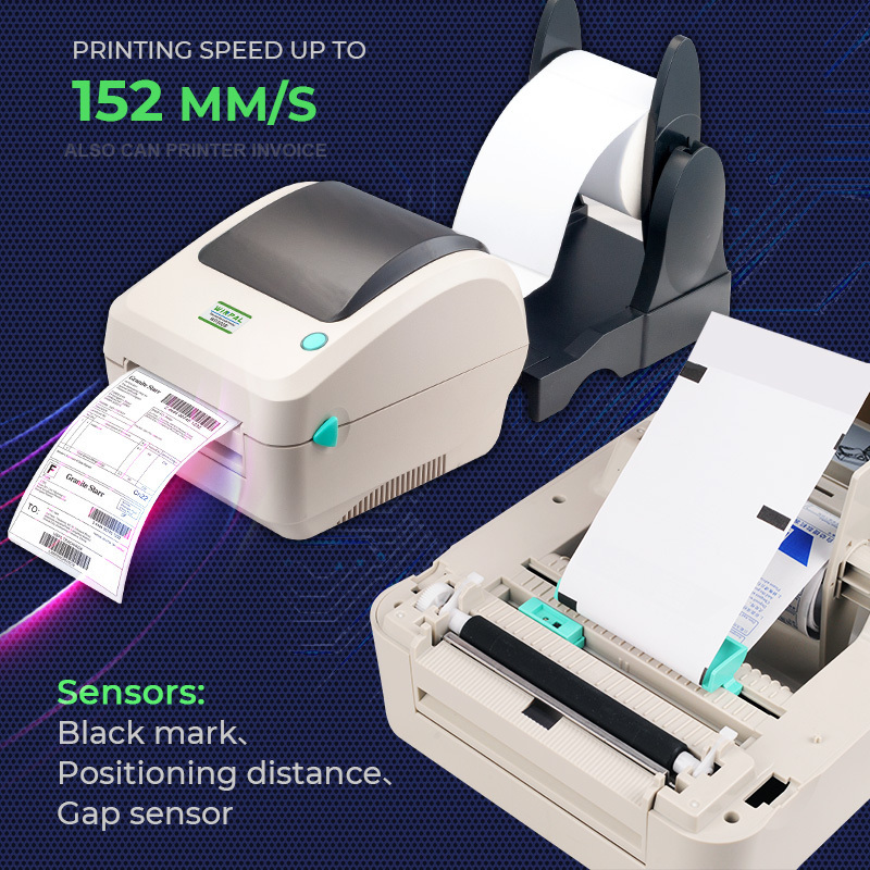 Winpal WP300B Label Barcode Printer Wireless Desktop Thermal Sticker Printer for 4x6 Shipping Label