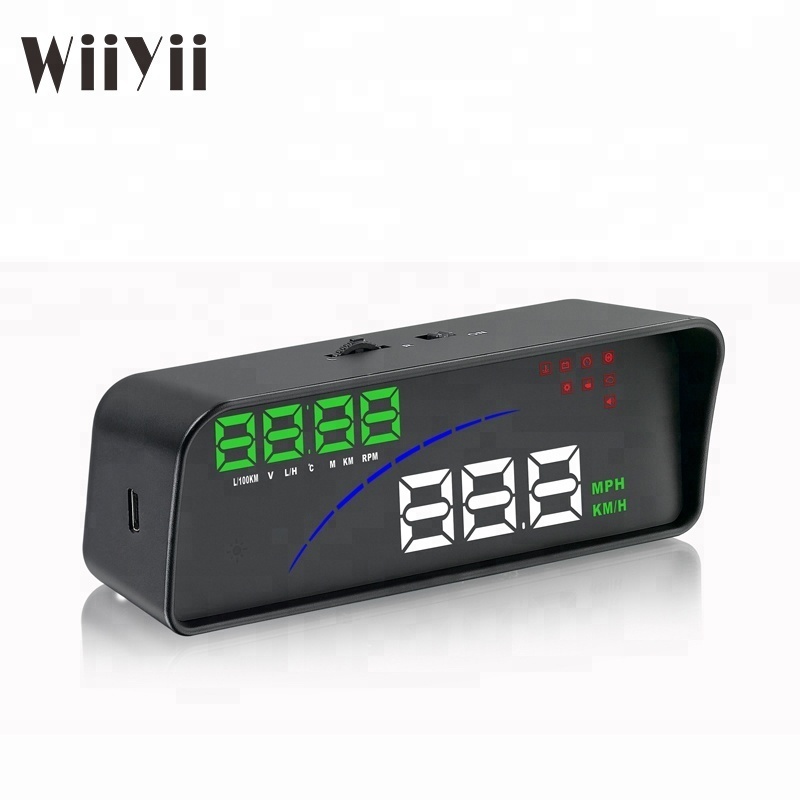 WIIYII Head Up Display 3.6 Inch hud display OBD2 car speed limiter