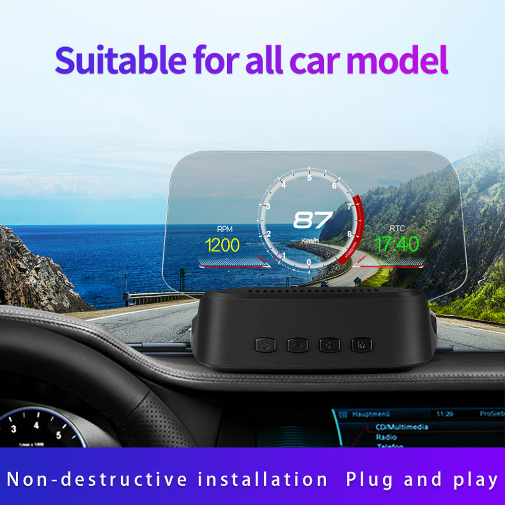 Smartgauge HD Reflection Car Hud C2 OBD+GPS Navigation Head up Display Speed Limiter OBD Diagnostic Tool Hud