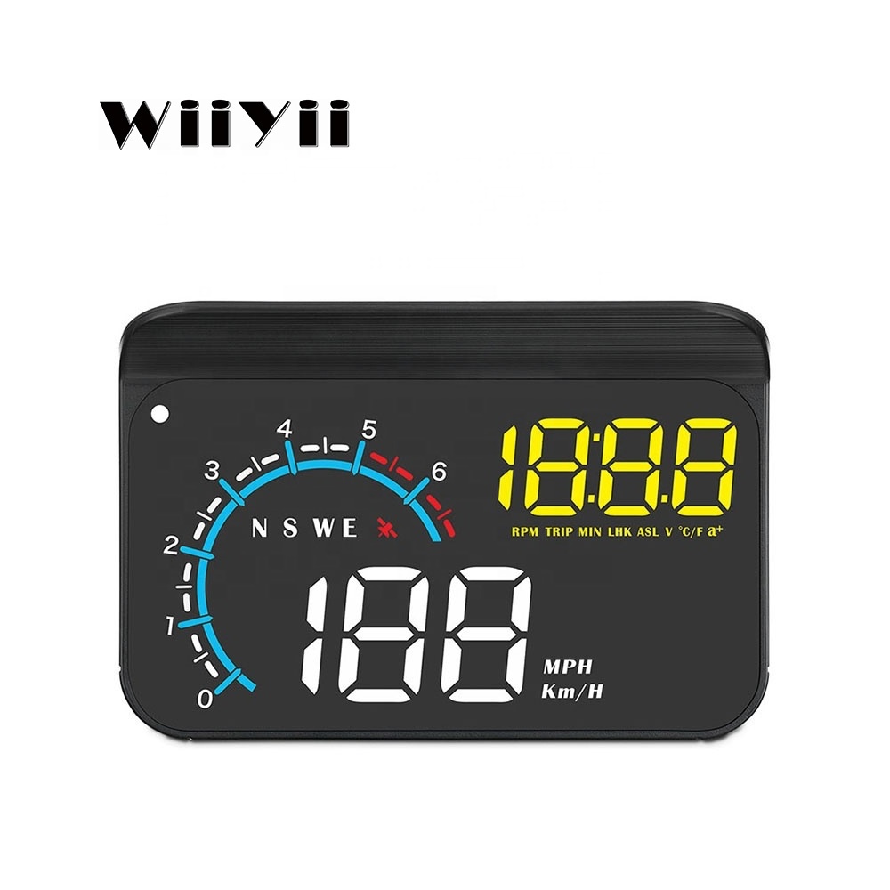 Car Electronic M12 OBD2 Head Up Display Easy plug OBD2 GPS universal car speed limiter in mirror