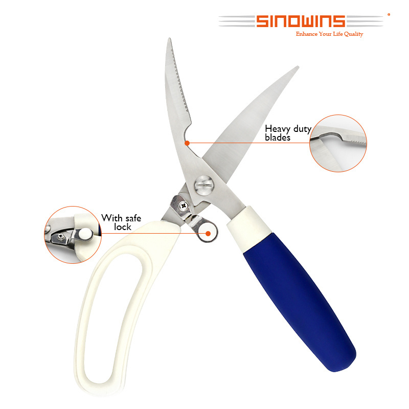 Multi-functional Heavy Duty Big Sizes Stainless Steel Chicken Bone Scissors Kitchen Shears